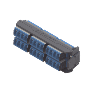 Placa Acopladora LightVerse, 12 Conectores Dúplex LC/UPC "Shuttered", Acepta hasta 24 fibras Monomodo