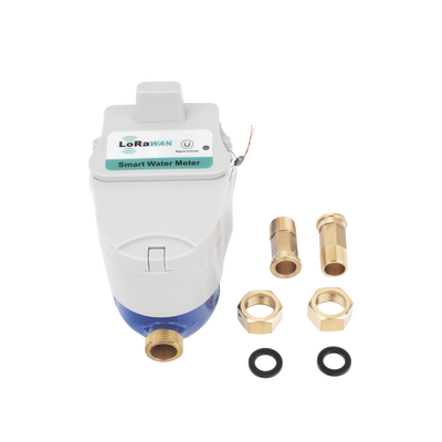 FLUJOMETRO DE AGUA LORAWAN® PARA TUBERIA DE 1/2 PULGADA CON VALVULA DE CORTE DE FLUJO