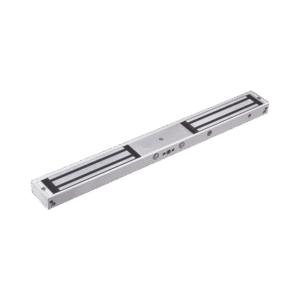 Chapa Magnética Doble para Aplicación en Puertas de Doble Hoja. 1200 lbs(x 2). LED indicador ultrabrillante