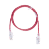 Patch Cord MC6 Modular Cat6 UTP, CM/LS0H, 3ft, Color Rojo, Diámetro Reducido (28AWG), Versión Bulk (Sin empaque individual)