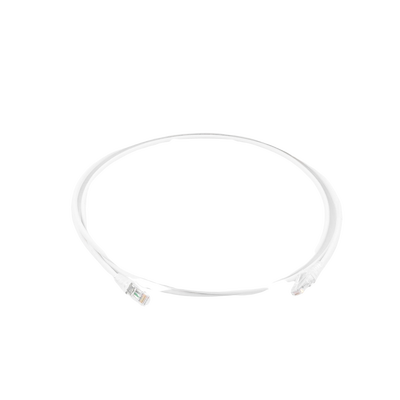 Patch Cord MC6 Modular Cat6 UTP, CM/LS0H, 5ft, Color Blanco, Diámetro Reducido (28AWG)