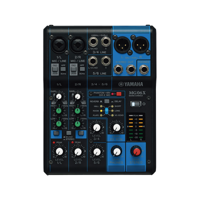 Mezcladora de Audio | 6 Canales | 2 entradas de micro/6 de línea (2 mono + 2 estéreo) | Efectos Integrados | Alimentación Phantom Mezcladora de Audio | 6 Canales | 2 entradas de micro/6 de línea (2 mono + 2 estéreo) | Efectos Integrados | Alimentación Phantom