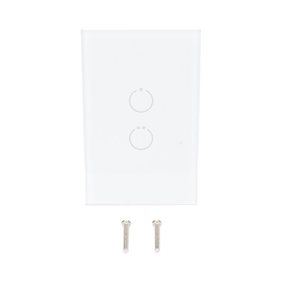 (ZWAVE) Interruptor On/Off panel táctil touch inalámbrico Zwave Plus 2 botones. Compatible con Hubitat HC8, Álula M2M, otro