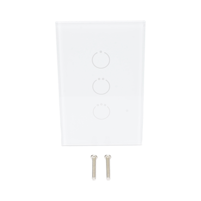 (ZWAVE) Interruptor On/Off panel táctil touch inalámbrico Zwave Plus 3 botones. Compatible con Hubitat HC8, Álula M2M, otro