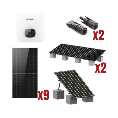 Kit Solar Interconexion / 5kW 220Vca / Inversor GROWATT / Montaje Incluido Kit Solar Interconexion / 5kW 220Vca / Inversor GROWATT / Montaje Incluido