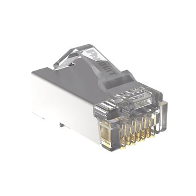 Plug RJ45 Cat5e Blindado, Para Cable UTP de Calibres 24-26 AWG, Chapado en Oro de 50 micras, Paquete de 100 piezas Plug RJ45 Cat5e Blindado, Para Cable UTP de Calibres 24-26 AWG, Chapado en Oro de 50 micras, Paquete de 100 piezas