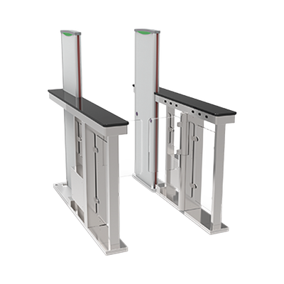 Barrera peatonal abatible (tipo swing) con detector de metales integrado Barrera peatonal abatible (tipo swing) con detector de metales integrado