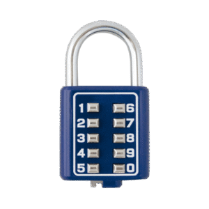 Candado Digital de Combinación M40 / No Requiere Llave / Combinación única integrada por 4 dígitos / Color Azul.