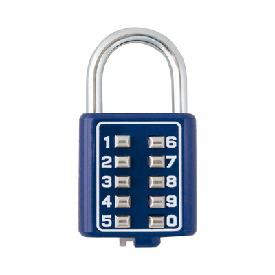 Candado Digital de Combinación M40 / No Requiere Llave / Combinación única integrada por 4 dígitos / Color Azul.