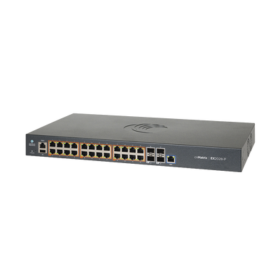 Switch cnMatrix EX2028-P capa 3 de 28 puertos (24 PoE Gigabit 802.3af/at, 4 SFP+) administración desde la Nube (MX-EX2028PxB-U) Switch cnMatrix EX2028-P capa 3 de 28 puertos (24 PoE Gigabit 802.3af/at, 4 SFP+) administración desde la Nube (MX-EX2028PxB-U)