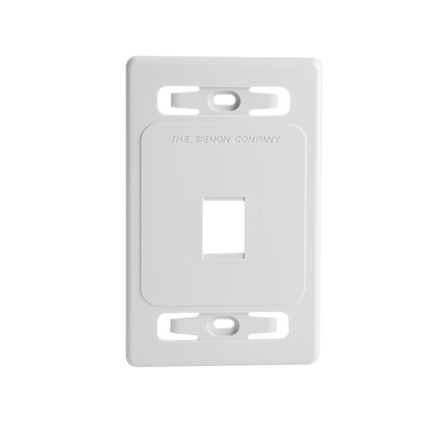 Placa de pared modular MAX, de 1 salida, color blanco, version bulk (Sin Empaque Individual)