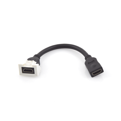 Adaptador HDMI con Pigtail Hembra-Hembra, Para vídeo 720, 1080p, 4K UHD Compatible con Faceplates MAX Siemon de 2 salidas, Color Blanco