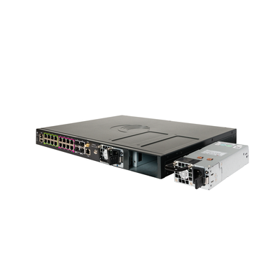 Switch inteligente cnMatrix TX2020R-P con 16 puertos PoE y 4 SFP+, para fuentes removibles