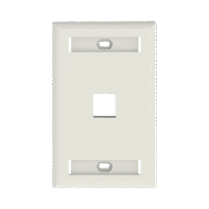 Placa de Pared Vertical, Salida Para 1 Puerto Keystone, Con Espacios Para Etiquetas, Color Blanco Mate