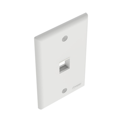 Placa de Pared Vertical, Salida Para 1 Puerto Keystone, Color Blanco