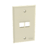 Placa de Pared Vertical, Salida Para 2 Puertos Keystone, Color Marfil