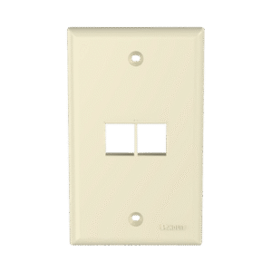 Placa de Pared Vertical, Salida Para 2 Puertos Keystone, Color Marfil
