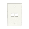 Placa de Pared Vertical, Salida Para 2 Puertos Keystone, Color Blanco Mate