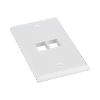 Placa de Pared Vertical, Salida Para 2 Puertos Keystone, Color Blanco