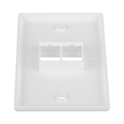 Placa de Pared Vertical, Salida Para 2 Puertos Keystone, Color Blanco