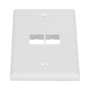 Placa de Pared Vertical, Salida Para 2 Puertos Keystone, Color Blanco
