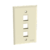 Placa de Pared Vertical, Salida Para 3 Puertos Keystone, Color Marfil