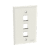 Placa de Pared Vertical, Salida Para 3 Puertos Keystone, Color Blanco Mate