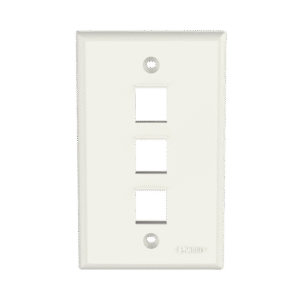 Placa de Pared Vertical, Salida Para 3 Puertos Keystone, Color Blanco Mate