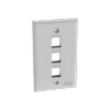 Placa de Pared Vertical, Salida Para 3 Puertos Keystone, Color Blanco