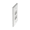 Placa de Pared Vertical, Salida Para 4 Puertos Keystone, Color Blanco