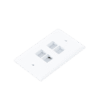 Placa de Pared Vertical, Salida Para 4 Puertos Keystone, Color Blanco