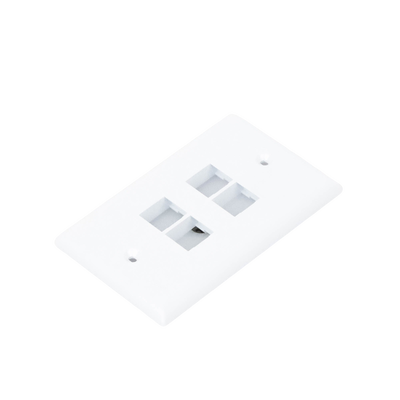 Placa de Pared Vertical, Salida Para 4 Puertos Keystone, Color Blanco