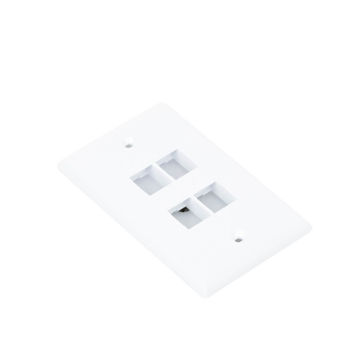 Placa de Pared Vertical, Salida Para 4 Puertos Keystone, Color Blanco