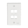 Placa de Pared Vertical, Salida Para 4 Puertos Keystone, Color Blanco