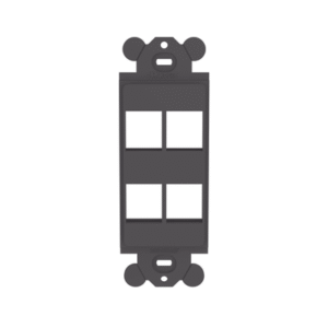 Marco de Módulo Dúplex, Para Placas Frontales Estándar GFCI, Acepta 4 Módulos Keystone, Color Negro