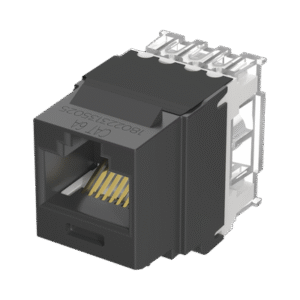 Conector Jack Estilo 110 (de Impacto), Tipo Keystone, Categoría 6A, de 8 posiciones y 8 cables, Color Negro Conector Jack Estilo 110 (de Impacto), Tipo Keystone, Categoría 6A, de 8 posiciones y 8 cables, Color Negro