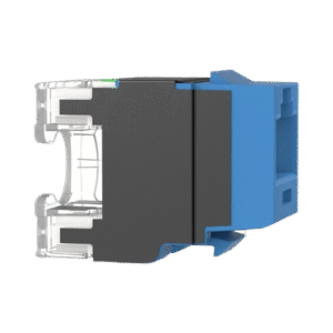 Conector Jack Estilo 110 (de Impacto), Tipo Keystone, Categoría 6A, de 8 posiciones y 8 cables, Color Azul Conector Jack Estilo 110 (de Impacto), Tipo Keystone, Categoría 6A, de 8 posiciones y 8 cables, Color Azul