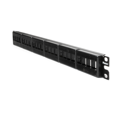 Panel de Parcheo Modular Keystone (Sin Conectores), de 24 Puertos, Espacio Para Identificación con Etiqueta Adhesiva, 1UR Panel de Parcheo Modular Keystone (Sin Conectores), de 24 Puertos, Espacio Para Identificación con Etiqueta Adhesiva, 1UR