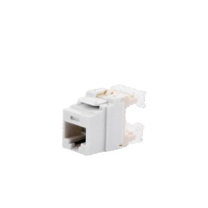 Conector Jack Estilo 110 (de Impacto), Tipo Keystone, Categoría 5e, de 8 posiciones y 8 cables, Color Blanco Conector Jack Estilo 110 (de Impacto), Tipo Keystone, Categoría 5e, de 8 posiciones y 8 cables, Color Blanco