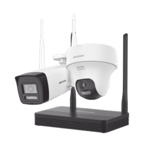 Kit IP Inalámbrico 4 Megapixel / NVS 4 Canales / 1 Cámara Bala Exterior + 1 Cámara Turret Interior con Lente 2.8 mm y Dual Light / Audio Bidireccional (Micrófono y Bocina) / Soporta Micro SD de 512 GB