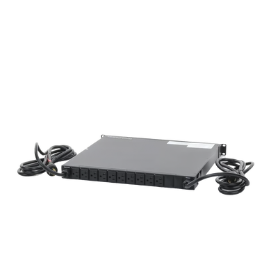 PDU Monitoreable de Transferencia Automática ATS (Fuente Redundante), Con 10 Salidas 5-15R, Enchufes de Entrada L5-20P, Instalación Horizontal de 19in, 1UR, 20 Amp, 120 Vca PDU Monitoreable de Transferencia Automática ATS (Fuente Redundante), Con 10 Salidas 5-15R, Enchufes de Entrada L5-20P, Instalación Horizontal de 19in, 1UR, 20 Amp, 120 Vca