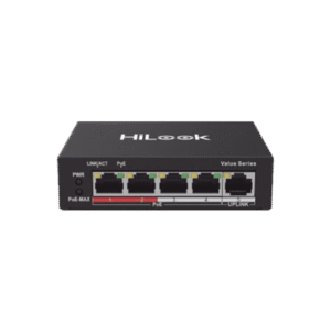 Switch PoE+ / 4 Puertos 10/100 Mbps PoE+ (af / at) / 1 Puerto 10/100 Mbps Uplink / Modo Extendido hasta 250 Metros / 35 Watts