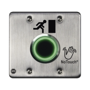 Interruptor IR NoTouch® de Acero Inoxidable, Salida Doble, Símbolo de Puerta Interruptor IR NoTouch® de Acero Inoxidable, Salida Doble, Símbolo de Puerta