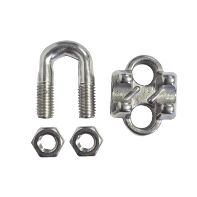 Nudo/ Perro/ Abrazadera Acero Forjado para Cable de 1/4", Acero Inoxidable. Nudo/ Perro/ Abrazadera Acero Forjado para Cable de 1/4", Acero Inoxidable.