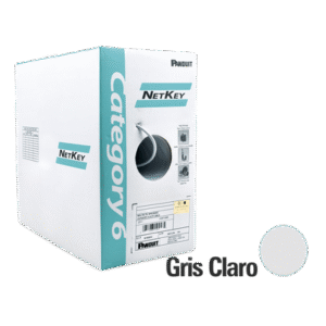 Bobina de Cable UTP de 305 m. de Cobre, NetKey, Gris Claro, Categoría 6 (24 AWG), 1000Mbps, Riser (CMR), de 4 pares