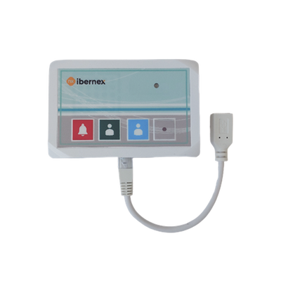 Terminal de Cama Inalámbrico / Botón de Alarma Presencia y Médico / IP54 / Material ABS Antibacteriano / RF 433MHz / 400 metros Distancia Transmisión (linea de vista)/ Alimentación 2xAAA / Protocolo POCSAG