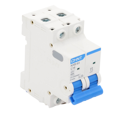 Pastilla para Riel Din, 2 Polos, 16 Amp, Vca:110/415v, 6kA, Catálogo: NXB632PC16, Serie: NXB-63.