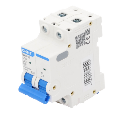 Pastilla para Riel Din, 2 Polos, 20 Amp, Vca:110/415v, 6kA, Catálogo: NXB632PC20, Serie: NXB-63.