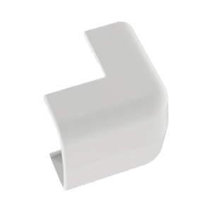 Conducto Portacables Superficial tipo Empalme Esquina Exterior Baja Tensión LD5, color Blanco de PVC Rígido de Cierre Rápido.