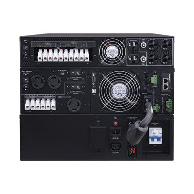 UPS de 10000 VA/10000 W, Online Doble Conversión, 200 - 240 Vac de Entrada, 120 - 240 Vac de Salida, Entrada Hardwired, Onda Senoidal Pura, Torre o Rack de 8 UR, Con 6 Tomas NEMA 5-20R, 3 NEMA L6-30R y Terminal Hardwire